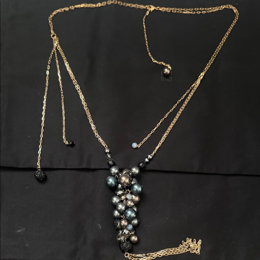 Swarovski Gold and Black Beaded Necklace